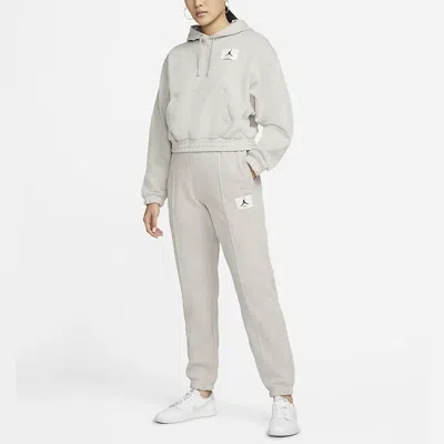 Air Jordan (wmns)  Casual Sports Knit Loose Hoodie Short Mineral 'grey In Gray