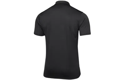 Nike Casual Solid Color Breathable Short Sleeve Polo Shirt Black In Blue