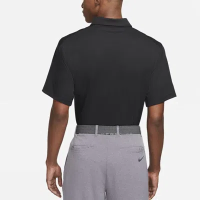 Nike Casual Solid Color Breathable Short Sleeve Polo Shirt Black In Blue