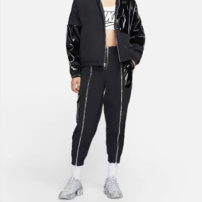 Nike (wmns)  Sportswear Icon Clash Sports Zipper Woven Casual Long Pants/trousers Black In Blue