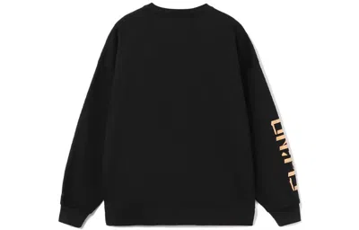 Li-ning Sports Fashion Series Printing Loose Round Neck Pullover Couple Style 'black'