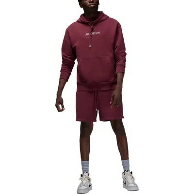 Air Jordan Alphabet Drawstring Hoodie Men's Red In Burgundy