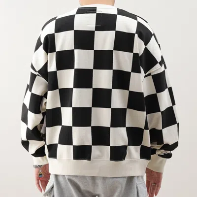 Vans Checkerboard Round Neck Pullover Sweatshirt 'black White'