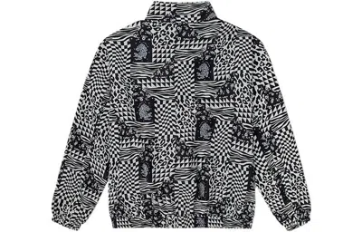 Vans Ss22 Grid Full Print Jacket Couple Style Black