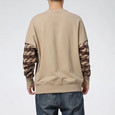 Puma Kontrast Crew Neck Sweater 'brown Black Red' In Neutral