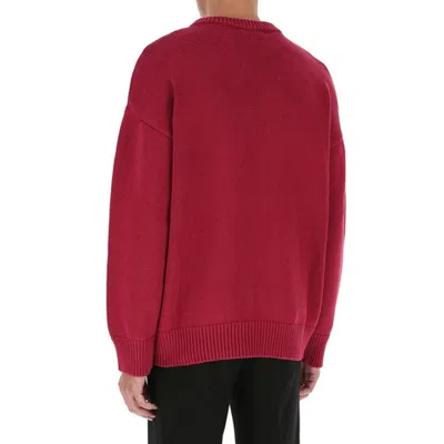 Balenciaga Ribbed Hem Knit Sweater In Red