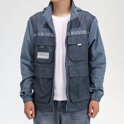 Air Jordan 23 Engineered Zipper Cardigan Jacket Dark Blue In Gray