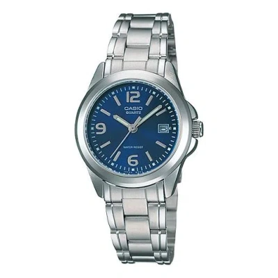 Casio Quartz Waterproof Blue Analog In Metallic