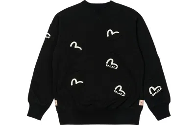 Palace X Evisu Fw21 Multi Pocket Crew Sweatshirt 'black'