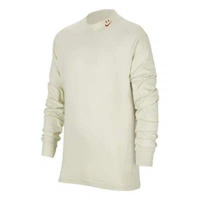 Nike (ps)  Sportswear Long-sleeve Mock-neck Top ' Beige' In Metallic