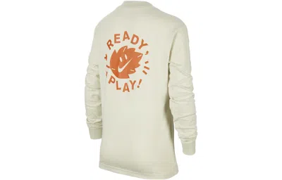 Nike (ps)  Sportswear Long-sleeve Mock-neck Top ' Beige' In Metallic