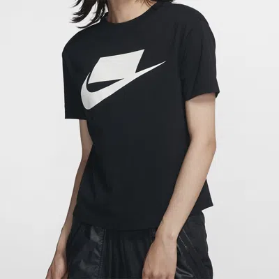Nike (wmns)  Casual Sports Training Round Neck Short Sleeve Black T-shirt