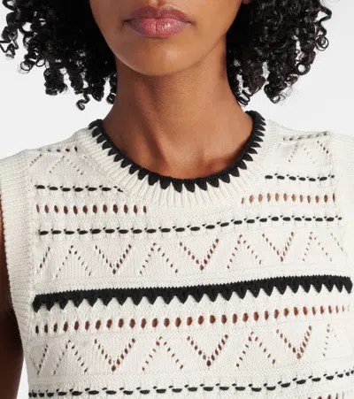Varley Womens Egret Athena Pointelle Knitted Vest In White