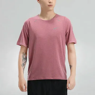 Nike Dri-fit Uv Miler Short-sleeve Running Shirt 'pink'