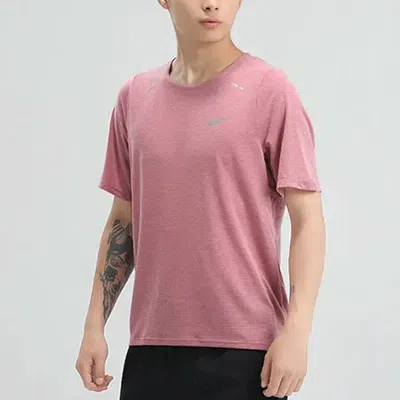 Nike Dri-fit Uv Miler Short-sleeve Running Shirt 'pink'