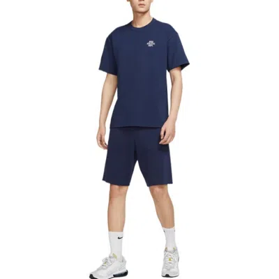 Nike Men's  Logo Printing Casual Loose Shorts Navy Blue