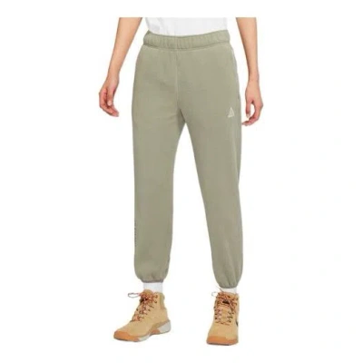 Nike (wmns)  Acg Polartec Wolf Tree Casual Bundle Feet Sports Lacing Long Pants/trousers Green In Gray