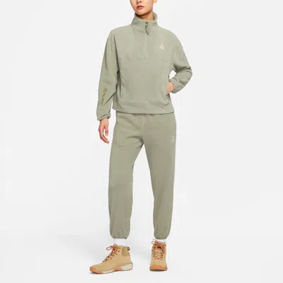 Nike (wmns)  Acg Polartec Wolf Tree Casual Bundle Feet Sports Lacing Long Pants/trousers Green In Gray