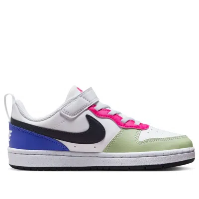 Nike (ps)  Court Borough Low Recraft Shoes 'white Pink Dark Obsidian'
