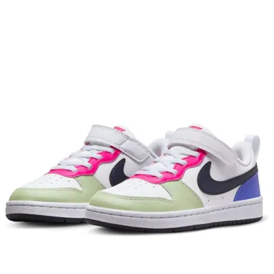 Nike (ps)  Court Borough Low Recraft Shoes 'white Pink Dark Obsidian'