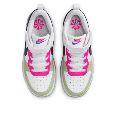 Nike (ps)  Court Borough Low Recraft Shoes 'white Pink Dark Obsidian'