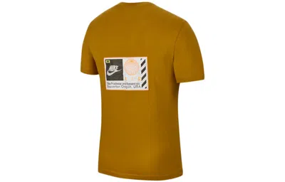 Nike Sportswear Earth Printing Short Sleeve Yellow In Brown