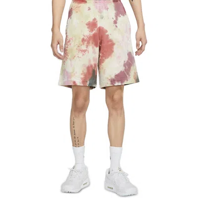 Nike Sportswear French Terry Casual Sports Shorts Camouflage Red