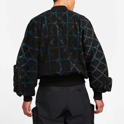 Nike Ma-1 Bomber Multiple Pockets Knit Aviator Jacket Black