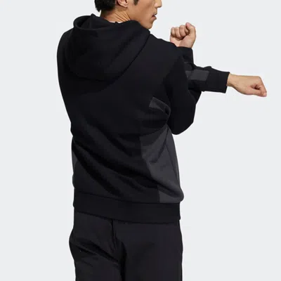 Adidas Originals Adidas St Kn Spcr Jkt Contrasting Colors Pocket Knit Sports Hooded Logo Jacket Black