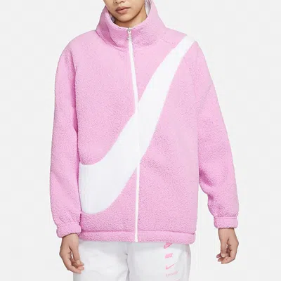 Nike (wmns)  Large Logo Casual Reversible Jacket Pink In Purple