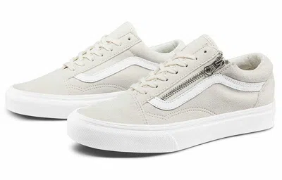 Vans Old Skool Zip Casual Low Tops Skateboarding Shoes Unisex White