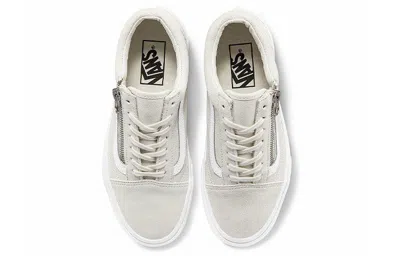 Vans Old Skool Zip Casual Low Tops Skateboarding Shoes Unisex White