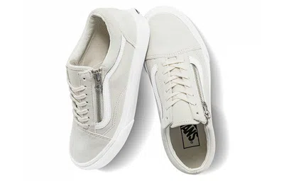Vans Old Skool Zip Casual Low Tops Skateboarding Shoes Unisex White