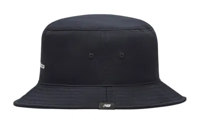 New Balance Wordmark Logo Bucket Hat 'black' In Blue