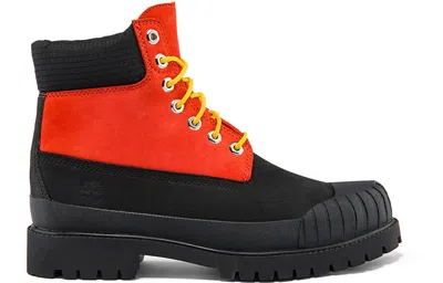 Timberland Premium 6 Inch Waterproof Boot 'medium Orange Nubuck With Black' In Multi