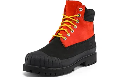 Timberland Premium 6 Inch Waterproof Boot 'medium Orange Nubuck With Black' In Multi