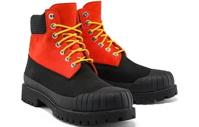 Timberland Premium 6 Inch Waterproof Boot 'medium Orange Nubuck With Black' In Multi