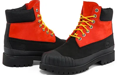 Timberland Premium 6 Inch Waterproof Boot 'medium Orange Nubuck With Black' In Multi