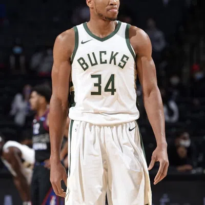 Nike Nba Basketball Sports Vest Sw Fan Edition 20-21 Season Milwaukee Bucks Alphabet 34 White