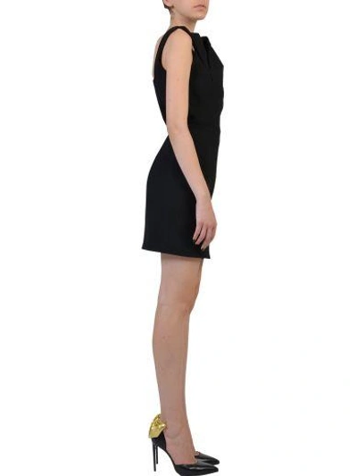 Shop Saint Laurent One Shoulder Dress In Black
