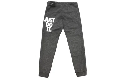 Nike Alphabet Fleece Lined Stay Warm Knit Sports Pants Gray