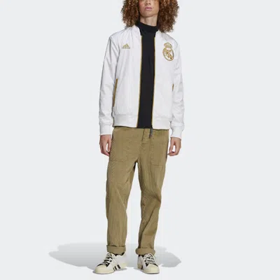 Adidas Originals Adidas Real Lny Bomber Limited Real Madrid Soccer/football Logo Sports Jacket White