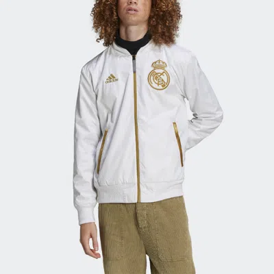 Adidas Originals Adidas Real Lny Bomber Limited Real Madrid Soccer/football Logo Sports Jacket White