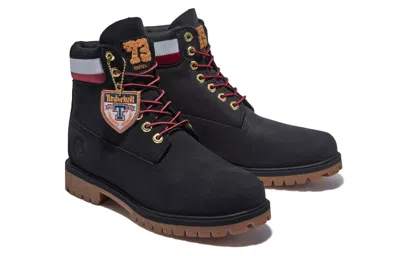 Timberland 6 Inch Heritage Cupsole Boot 'black Nubuck With Red' In Black