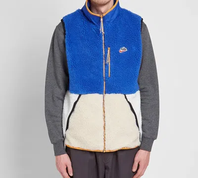 Nike Sportswear Sherpa Fleece Gilet 'blue Beige White'