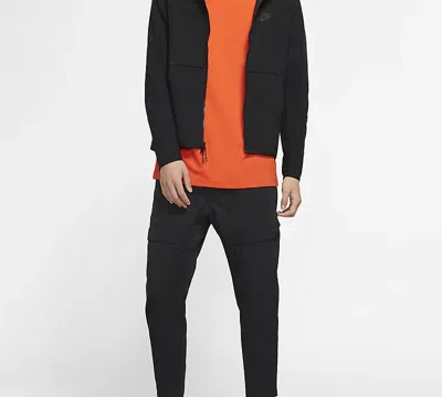 Nike Techpack Solid Color Breathable Woven Athleisure Casual Sports Pants Black