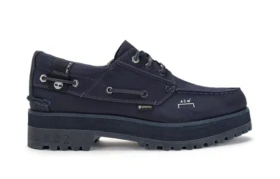 Timberland X A Cold Wallwaterproof Authentic 3 Eye Boat Shoe 'navy' In Brown