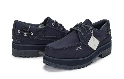Timberland X A Cold Wallwaterproof Authentic 3 Eye Boat Shoe 'navy' In Brown