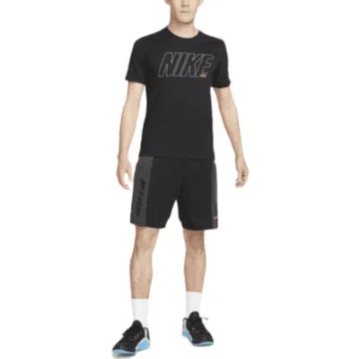 Nike Men's  Solid Color Alphabet Quick Dry Breathable Training Sports Short Sleeve Black T-shirt