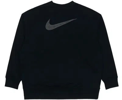 Nike (wmns)  Solid Color Logo Knit Round Neck Pullover Black Hoodie